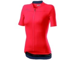 Castelli Anima 3 Women's Short Sleeve Jersey (Brilliant Pink/Dark Steel Blue) (XS)