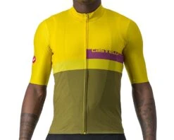Castelli A Blocco Short Sleeve Jersey (Amethyst/Green Apple/Avocado Green) (S)