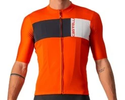 Castelli Prologo 7 Short Sleeve Jersey (Fiery Red/Light Black Ivory) (M)