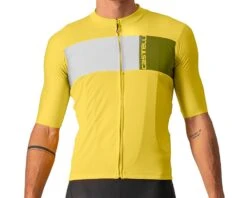 Castelli Prologo 7 Short Sleeve Jersey (Passion Fruit/Ivory Avocado Green) (S)