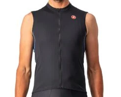 Castelli Entrata VI Sleeveless Jersey (Light Black/Light Steel Blue/Pop Orange) (S)