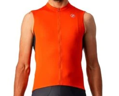 Castelli Entrata VI Sleeveless Jersey (Fiery Red/Dark Grey/Ivory) (S)