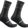 Castelli Endurance 15 Socks (Black/Silver Grey/Red) (L/XL)